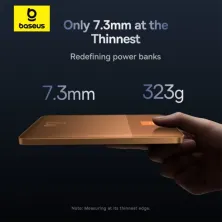 УМБ Baseus Blade Blade2 Fast-Charging Power Bank 12000mAh 65W 6A с технологией QC3.0+PD3.0 + кабель Type-C to Type-C 100W 20V/5A 1м Оранжевый