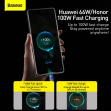 Кабель Baseus Crystal Shine Series Fast Charging Data Cable USB to Type-C 100W 20V 5A 1.2m Синій