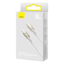 Кабель Baseus Glimmer Series Fast Charging Data Cable Type-C to Type-C 100W 20V 5A 2m Білий