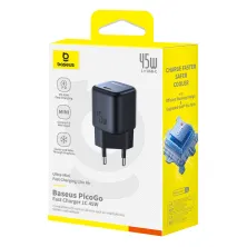 Мережевий зарядний пристрій Baseus PicoGo GaN6 Pro Fast Charger 1C PD3.0 45W Type-C 3A Чорний