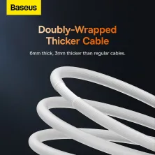 Кабель Baseus CoolPlay Series Fast Charging Data Cable Type-C to Type-C 100W 20V 5A 2m Білий
