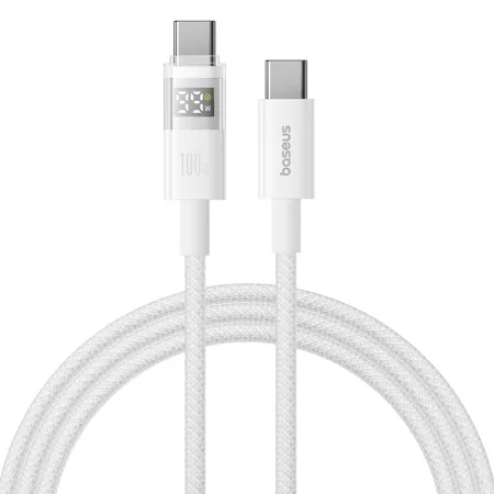 Кабель Baseus Display 2 Series Fast Charging Data Cable Type-C to Type-C 100W 20V 5A 1m Білий
