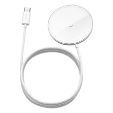 Бездротовий зарядний пристрій Baseus Simple Mini Magnetic з функцією MagSafe і Qi 15W Білий