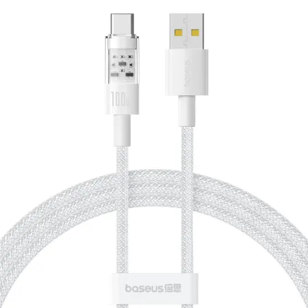 Кабель Baseus Gem Series Fast Charging Data Cable USB to Type-C 100W 20V 5A 1m Белый