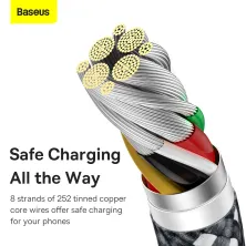Кабель Baseus Dynamic Series Fast Charging Data Cable USB to Type-C 100W 20V 5A 1m Сірий