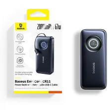УМБ Baseus EnerCore CR11 with Retractable Cable 20000mAh 67W и Type-C выдвижным кабелем 67W Черный