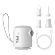 Портативний аккумуляторный насос Baseus PocketGo Portable Air Pump 1600mAh с фонариком Белый