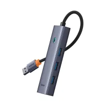 USB-хаб Baseus 4in1 UltraJoy 4-Port Type-A HUB Adapter Type-A to USB3.0*4 Сірий