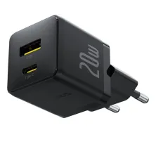 Мережевий зарядний пристрій Baseus Palm Fast Charger QC3.0+PD3.0 20W USB+Type-C 3A Чорний