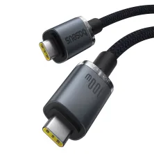 Кабель Baseus Crystal Shine USB3.2 Full Featured Fast Charging Data Cable Type-C to Type-C 100W 4K@60Hz 20Gbps 1.5m Чорний