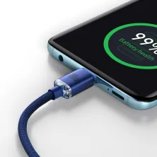 Кабель Baseus Crystal Shine Series Fast Charging Data Cable Type-C to Type-C 100W 20V 5A 1.2m Синий