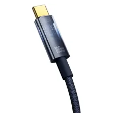Кабель Baseus Explorer Series Auto Power-Off Fast Charging Data Cable Type-C to Type-C 100W 20V 5A 1m Синій