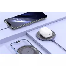 Бездротовий зарядний пристрій Baseus Simple 2 Wireless Charger з технологією Qi 15W Фіолетовий