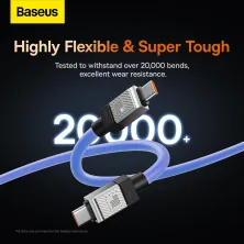 Кабель Baseus CoolPlay Series Fast Charging Data Cable Type-C to Type-C 100W 20V 5A 2m Синій