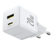 Мережевий зарядний пристрій Baseus Palm Fast Charger QC3.0+PD3.0 20W USB+Type-C 3A Білий