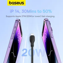 Кабель Baseus Pudding Series Fast Charging Data Cable Type-C to Lightning PD 20W 1m Чорний