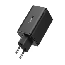 Мережевий зарядний пристрій Baseus GaN6 Pro 65W 2USB+2Type-C + кабель Baseus Type-C to Type-C 100W 20V/5A 1м Чорний