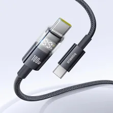 Кабель Baseus Display 2 Series Fast Charging Data Cable Type-C to Type-C 100W 20V 5A 1m Черный