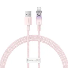 Кабель Baseus Explorer Series with Smart Temperature Control Fast Charging Data Cable USB to Lightning 2.4A 1m Розовый