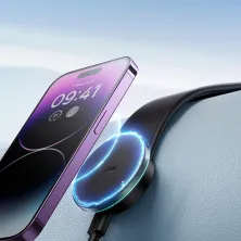 Бездротовий автомобільний зарядний пристрій Baseus C02 Pro Magnetic Wireless Charging Car Mount з технологією Qi 15W Чорний