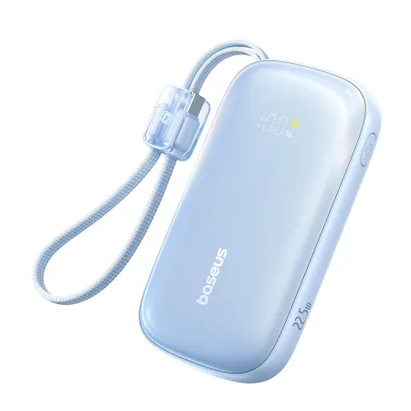 УМБ Baseus EnerFill FC21 Qpow 3 Ultra 10000mAh 22.5W з технологією QC3.0+PD3.0 + Кабель Type-C to Lightning Блакитний