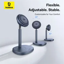 Бездротовий зарядний пристрій Baseus Orbit 2 Pro Air-Cooled 2-in-1 Magnetic з функцією MagSafe и Qi2 20W Сірий