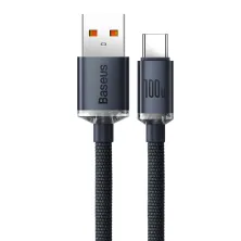 Кабель Baseus Crystal Shine Series Fast Charging Data Cable USB to Type-C 100W 20V 5A 2m Чорний