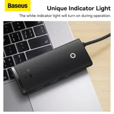 USB-хаб Baseus 6in1 Lite Series 6-Port Type-C HUB Adapter Type-C to USB3.0*2, Type-C*1, 4KHDMI, TF, SD  Черный