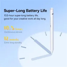 Стілус для iPad Baseus Writing 2 Series Plug-Type USB-C Active Version з LED індикаторами 10.5 годин Білий