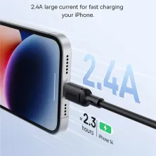 Кабель Baseus Silky Series Fast Charging Data Cable USB to Lightning 2.4A 1m Черный