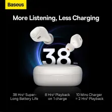 Бездротові Bluetooth навушники Baseus Bowie WM03 True Wireless TWS Earphones Білий
