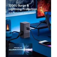 Сетевое зарядное устройство Baseus PowerCombo Tower PowerStrip 35W 3AC+2USB+2Type-C 3A Черный