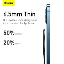 Бездротовий зарядний пристрій Baseus Simple Mini Magnetic з функцією MagSafe і Qi 15W Чорний