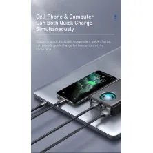 УМБ Baseus Amblight 30000mAh 65W 6A с технологией QC3.0+PD3.0 + кабель Baseus Xiaobai series Type-C to Type-C 100W 20V/5A 1м Черный