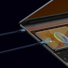 Кабель Baseus Glimmer Series Fast Charging Data Cable Type-C to Type-C 100W 20V 5A 2m Синій
