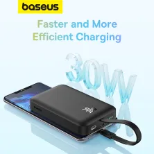 УМБ Baseus Magnetic Mini Wireless Fast Charge 10000mAh 30W 3A QC3.0+PD3.0 з функцією MagSafe та Qi 15W і Type-C 30W кабелем Чорний