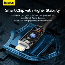Кабель Baseus Glimmer Series Fast Charging Data Cable Type-C to Lightning PD 20W 2m Чорний