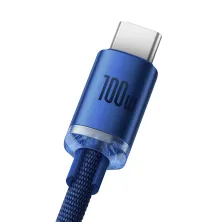 Кабель Baseus Crystal Shine Series Fast Charging Data Cable USB to Type-C 100W 20V 5A 2m Синій