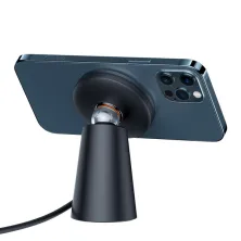 Бездротовий зарядний пристрій Baseus Simple Magnetic Stand з функцією MagSafe і Qi 15W Чорний