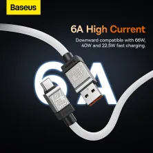 Кабель Baseus CoolPlay Series Fast Charging Data Cable USB to Type-C 100W 20V 5A 1m Білий