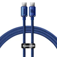 Кабель Baseus Crystal Shine Series Fast Charging Data Cable Type-C to Type-C 100W 20V 5A 1.2m Синій