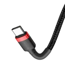 Кабель Baseus Cafule Flash Charging Data Line Cable Type-C to Type-C PD 2.0 QC 3.0 60W 20V 3A 1m Чорно-Червоний