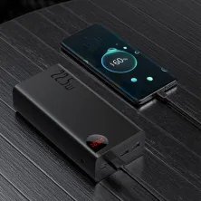 УМБ Baseus Adaman 40000mAh 22.5W з технологією QC3.0 + PD3.0 3USB+Type-C + Кабель USB to Micro Чорний