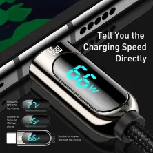 Кабель Baseus Display Series Fast Charging Data Cable USB to Type-C 66W 11V 6A 2m Чорний