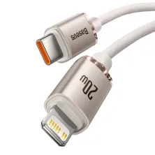Кабель Baseus Crystal Shine Series Fast Charging Data Cable Type-C to Lightning PD 20W 2m Рожевий