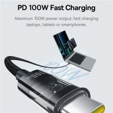 Кабель Baseus Gem Series Fast Charging Data Cable Type-C to Type-C 100W 20V 5A 1m Чорний