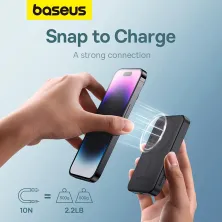 УМБ Baseus Magnetic Mini Wireless Fast Charge 2in1 5000mAh 20W 2.4A QC3.0+PD3.0 з Бездротовою зарядкою Qi 15W Чорний