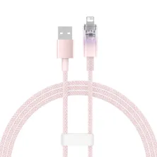 Кабель Baseus Explorer Series with Smart Temperature Control Fast Charging Data Cable USB to Lightning 2.4A 1m Рожевий
