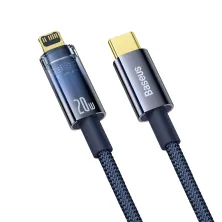 Кабель Baseus Explorer Series Auto Power-Off Fast Charging Data Cable Type-C to Lightning PD 20W 2m Синій
