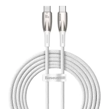 Кабель Baseus Glimmer Series Fast Charging Data Cable Type-C to Type-C 100W 20V 5A 2m Білий